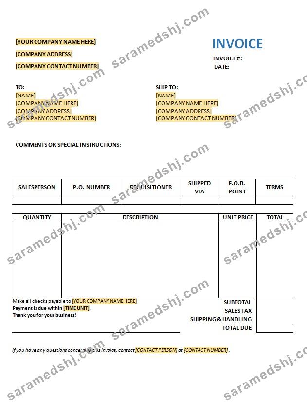 Free Purchase Invoice Template